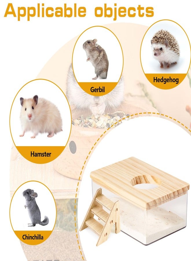 Quxddy Hamster Sand Bath Box Container, Hamster Bath Sand Gerbil Sand Bath Hamster Dust Bath, Hamster Litter Box Chinchilla Dust Bath Hamster Accessories (Small Rectangle) - Image 4