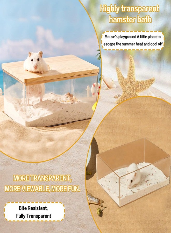 Quxddy Hamster Sand Bath Box Container, Hamster Bath Sand Gerbil Sand Bath Hamster Dust Bath, Hamster Litter Box Chinchilla Dust Bath Hamster Accessories (Small Rectangle) - Image 5