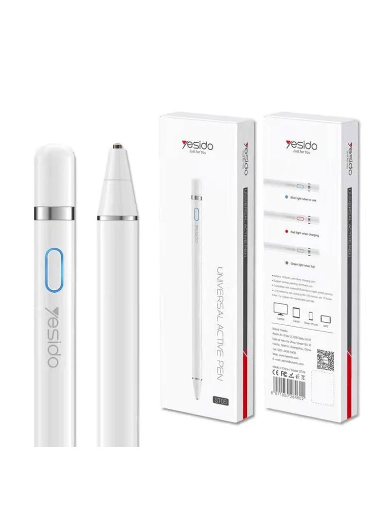 Yesido yesido Universal Active Pen ST05 Yesido Battery 140MAH With Micro Charging Port Support Writing Paintinh Shorthand Etc  - Image 1