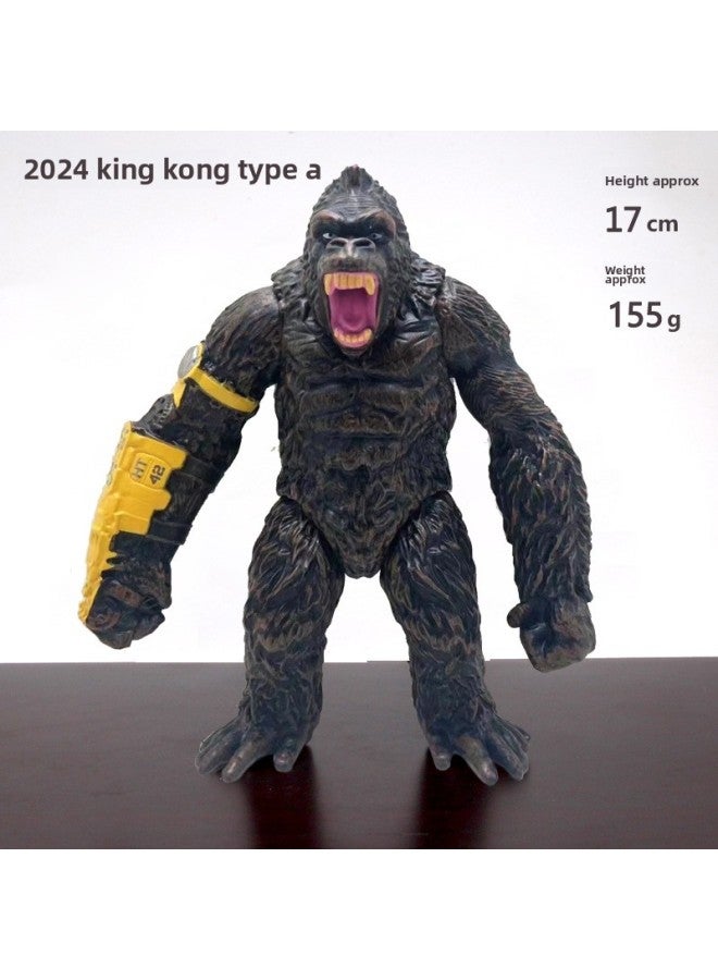 Godzilla Dinosaur Monster لعبة بلاستيكية ناعمة نموذج دمية بأربعة أرجل متحركة من المينا هدية ديناصور تحت عنوان أفكار الهدايا - اللون: 2024 King Kong A - Image 1