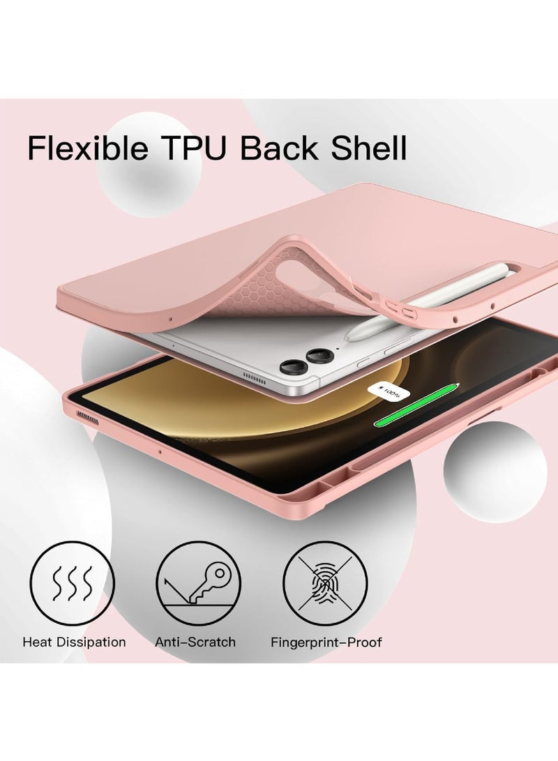 Captaintech for Samsung Galaxy Tab S9 FE+ Plus/Galaxy Tab S9+ Plus 12.4 Inch 2023 with S Pen Holder Soft TPU Tri-Fold Stand Protective Tablet Cover Support S Pen Charging Auto Wake/Sleep  - Image 4