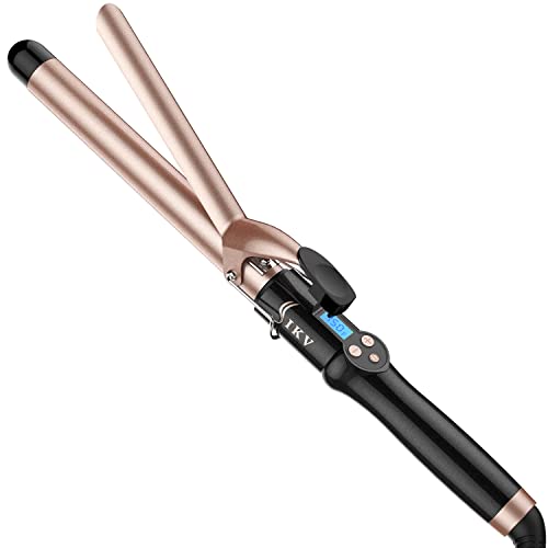 IKV 1 Inch Extra Long Barrel Curling Iron, Ceramic Tourmaline Curling Wand Professional Dual Voltage - Image 1