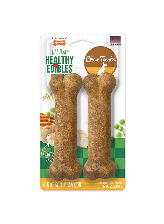 Nylabone Healthy Edibles Natural Dog Chews Long Lasting Chicken Flavor Treats for Dogs, Medium/Wolf (2 Count) - Image 1