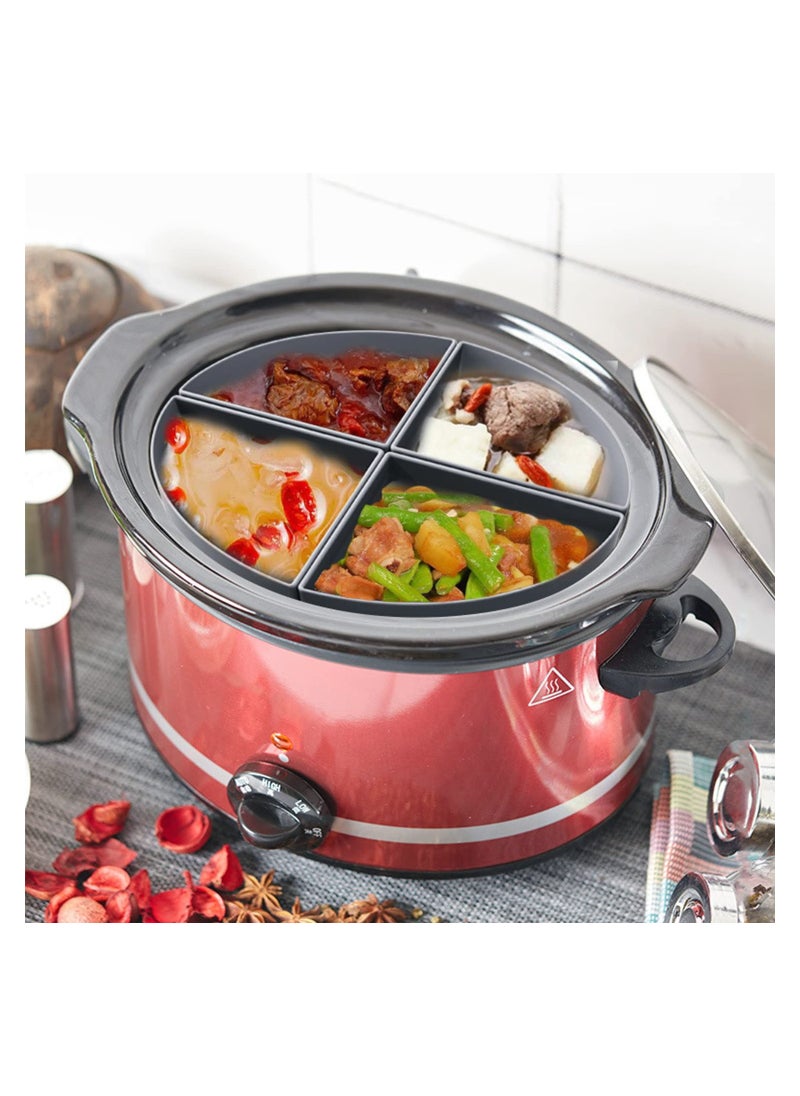 KASTWAVE Slow Cooker Divider Liner fit 6QT, Reusable and Leakproof Silicone Divider, Dishwasher Safe Cooking Liner for 6 Quart Pot, Grey