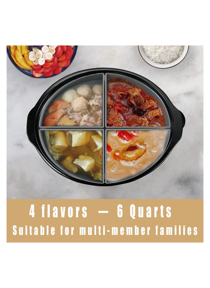 KASTWAVE Slow Cooker Divider Liner fit 6QT, Reusable and Leakproof Silicone Divider, Dishwasher Safe Cooking Liner for 6 Quart Pot, Grey
