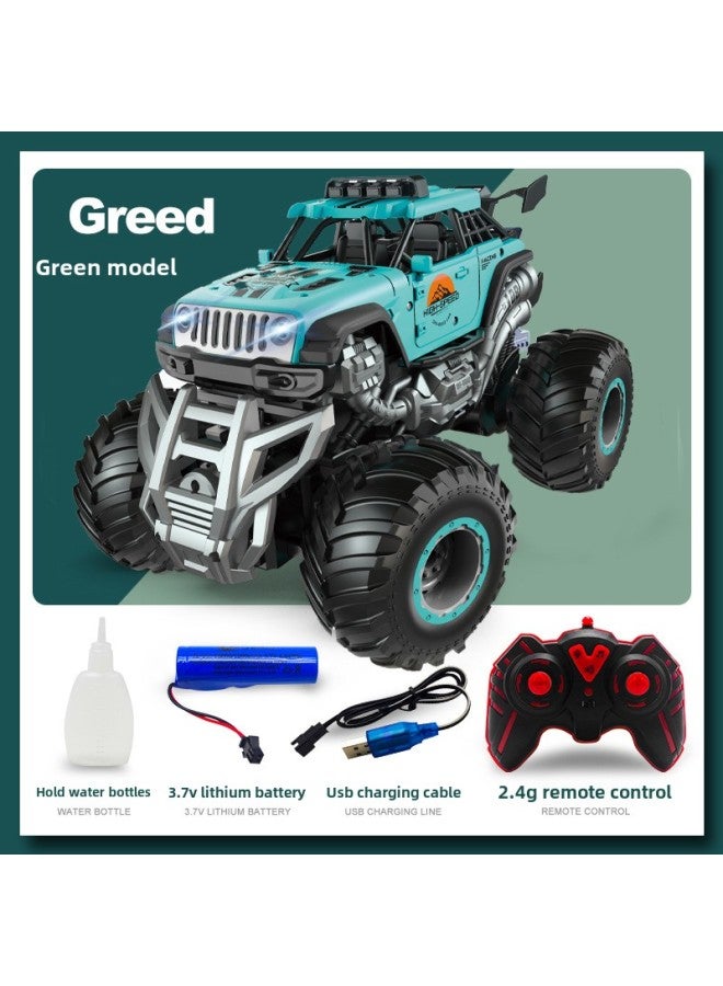 Loquat Remote Control Car Charging Spray Off-road Vehicle Light Music Toy Boys Big Foot Monster Climbing Car-Color:Jeep - Image 1