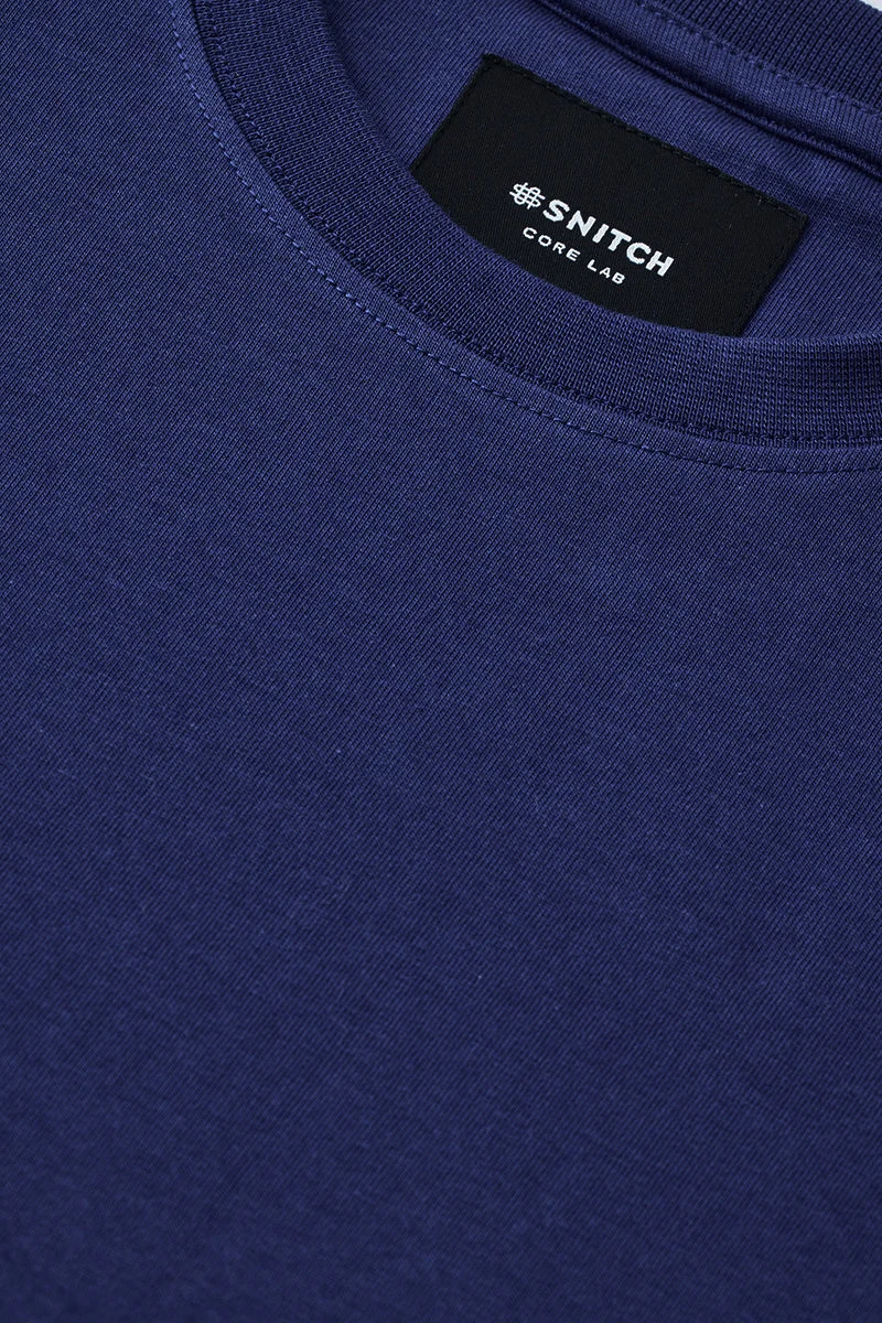 Snitch Navy Core Lab 100% Cotton Regular Fit T-Shirt for Men | Best Price UAE