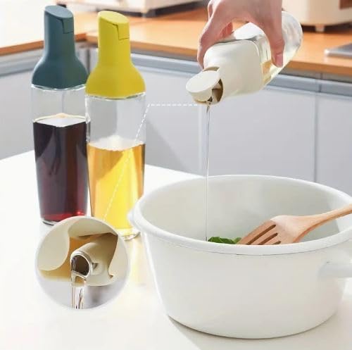 SOLEGLOW Auto Flip Glass Oil Dispenser 500ml Leakproof Bottle for Olive Oil Vinegar Soy Sauce More Ideal for Cooking Kitchen Use - Image 5