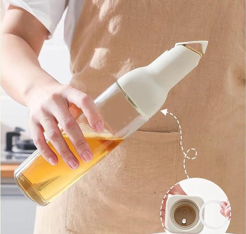 SOLEGLOW Auto Flip Glass Oil Dispenser 500ml Leakproof Bottle for Olive Oil Vinegar Soy Sauce More Ideal for Cooking Kitchen Use - Image 2