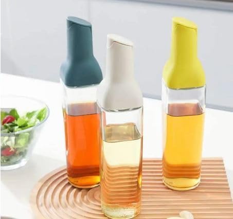 SOLEGLOW Auto Flip Glass Oil Dispenser 500ml Leakproof Bottle for Olive Oil Vinegar Soy Sauce More Ideal for Cooking Kitchen Use - Image 4