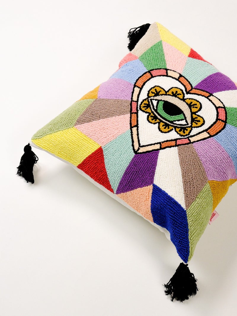 Galia Tasarım Special Design Pyramid Eye Figured Punch Cushion Cover  - Image 2