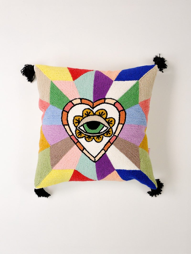 Galia Tasarım Special Design Pyramid Eye Figured Punch Cushion Cover  - Image 1