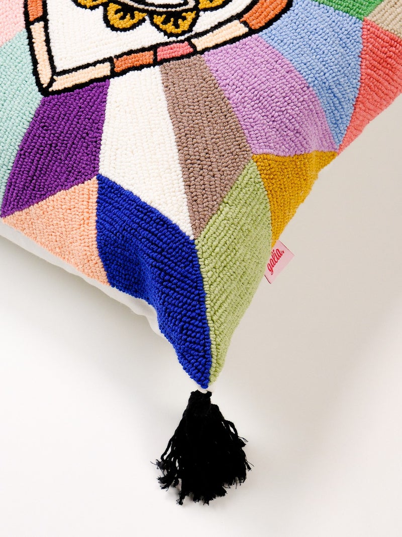 Galia Tasarım Special Design Pyramid Eye Figured Punch Cushion Cover  - Image 5
