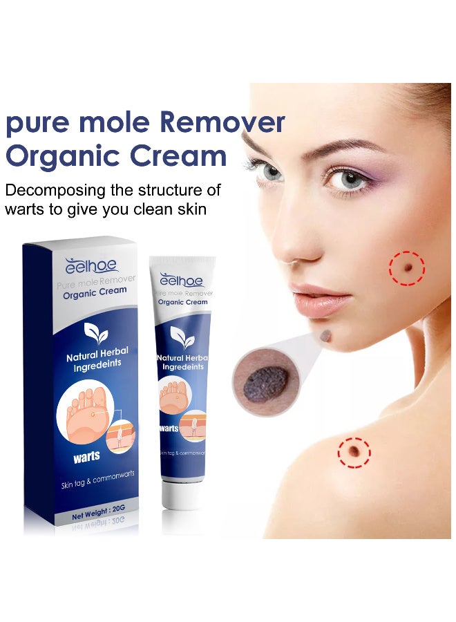 EELHOE Pure mole Remover Cream Organic Natural Herbal Ingredeints warts 20G - Image 2