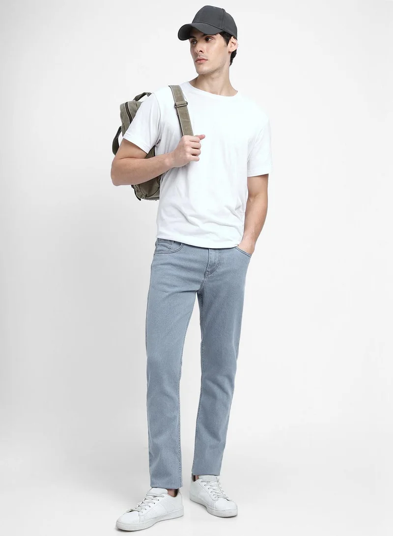 Dennis Lingo  Straight Fit Indigo Men's Jeans with Button & Zip Closure (Cotton Poly Stretch) for Men | Best Price UAE