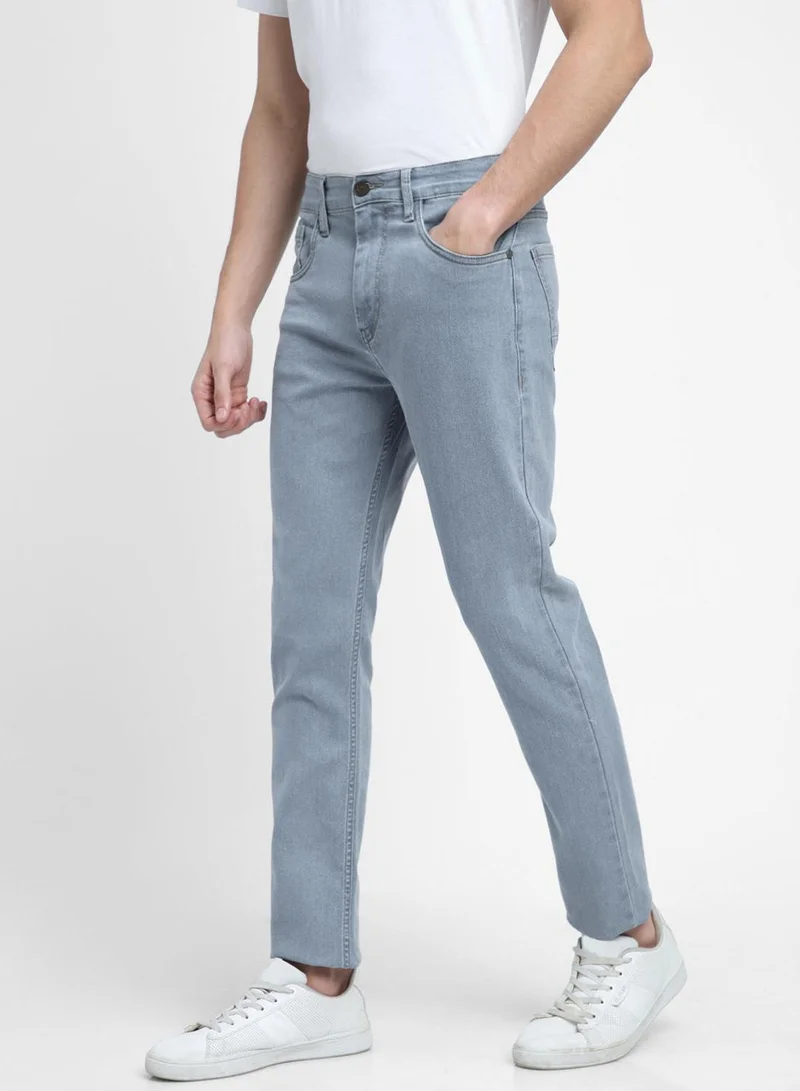 Dennis Lingo  Straight Fit Indigo Men's Jeans with Button & Zip Closure (Cotton Poly Stretch) for Men | Best Price UAE