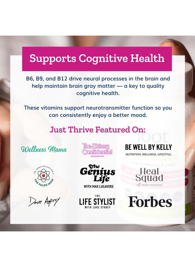 Just Thrive جست كالم - مدير الكورتيزول - مكمل دعم الهدوء والذاكرة والمزاج - نباتي، 30 كبسولة هادئة - Image 5