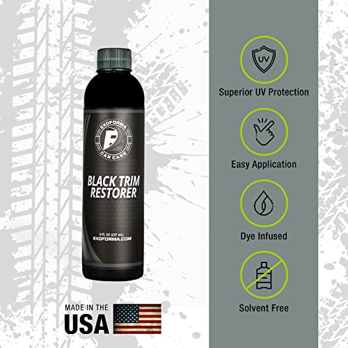 ExoForma Black Trim Restorer - Unique Dye-Infused Formula Lasts 6+ Months - Restores Factory Black to Plastic Trim - Protects Against UV Rays, Helps Conceal Scratches & Scuff Marks - Works in Seconds - Image 4