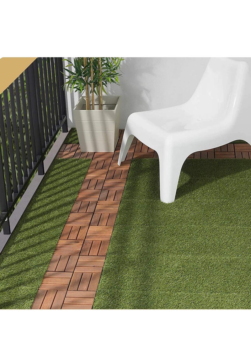LINGWEI 5pcs Wooden Decking Floor Tiles Interlocking Panels Brown 31x31x3cm - Image 5