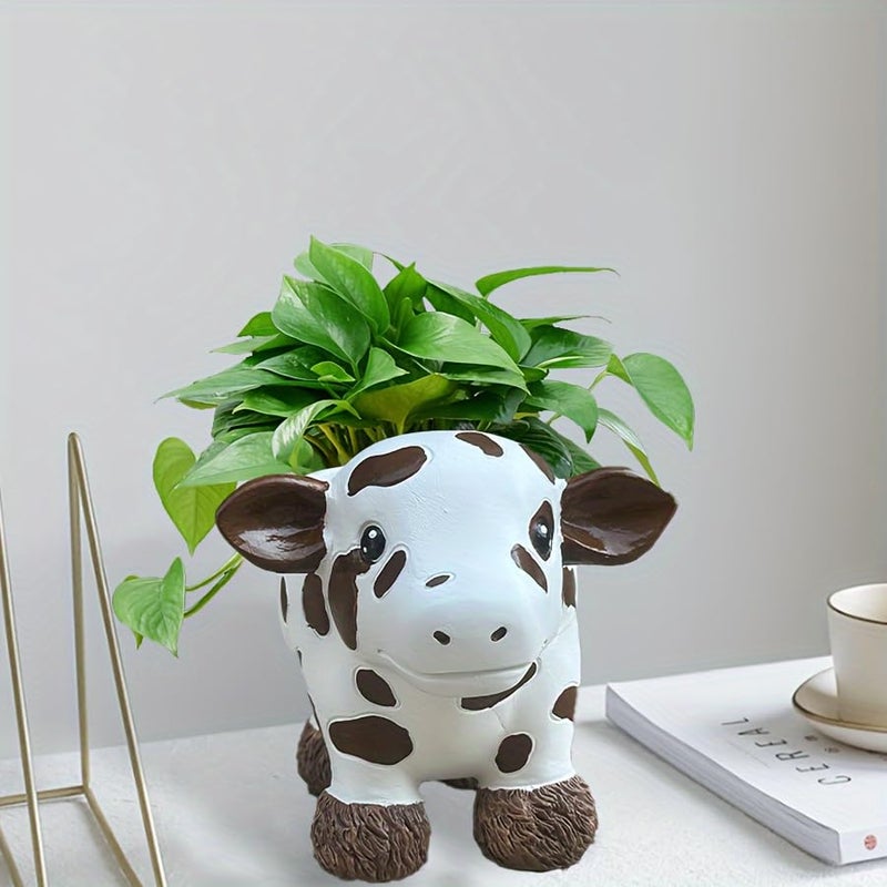 Kudriod Cute Cow Planter Pot, Animal Succulent Planter for Indoor & Outdoor Use, Mini Flower Pot for Cactus, Garden Desk Home Decor, Gift for Plant Lovers - Image 4