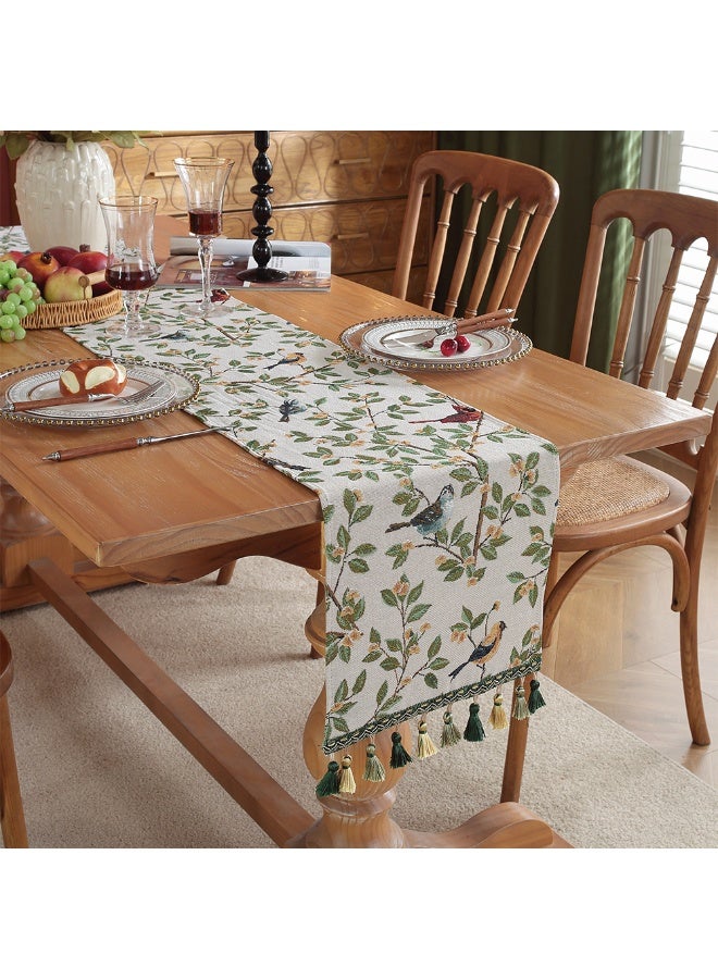 jisimu American antique long dining tablecloth, tea table, tablecloth and flag, jacquard embroidered long tablecloth 30*180cm - Image 1