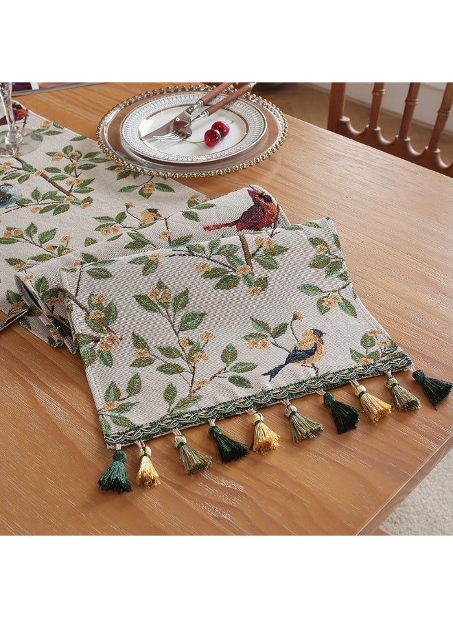 jisimu American antique long dining tablecloth, tea table, tablecloth and flag, jacquard embroidered long tablecloth 30*180cm - Image 2