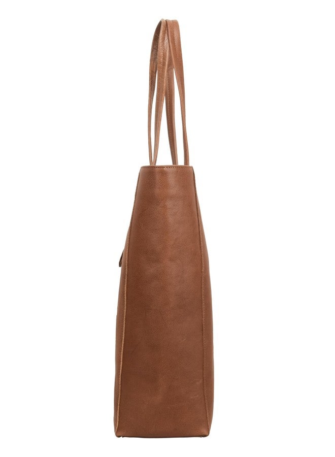 ANTONIO VALERIA Ava Oily Washed Redwood Leather Tote/Top Handle Shoulder Bag for Women - Image 5