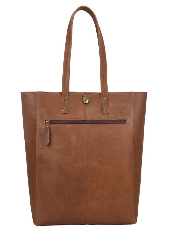 ANTONIO VALERIA Ava Oily Washed Redwood Leather Tote/Top Handle Shoulder Bag for Women - Image 4