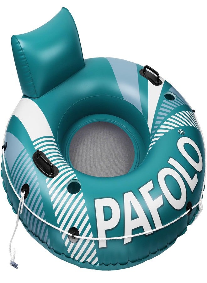 Pafolo Pool Float Adult, Inflatable River Tube Float, River Tubes for Floating Heavy Duty with Mesh Bottom, Comfortable Backrest & 2 Cup Holders & Durable Grab Handles,450 lbs Weight Capacity - Image 1