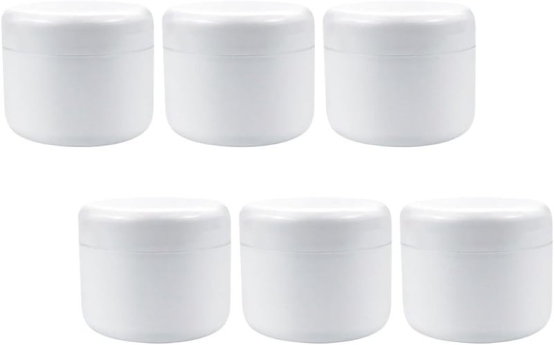 6pcs 250g White Pp Face Cream Containers Empty Cosmetic Jars Leak-proof Sub-packing Jars for Travel and Sample Storage - Image 1
