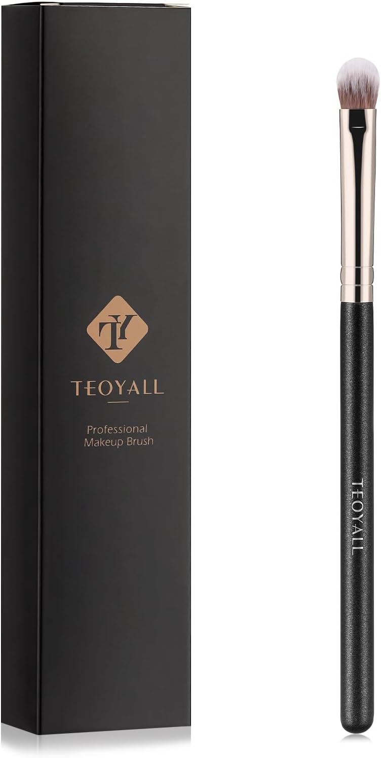TEOYALL Eye Crease Brush Soft Dense Synthetic Bristles Eyeshadow Brush Flat Concealer Brush For Powder Cream Concealer Highlight
