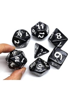 HD Dice- Dnd Dice Set 25Mm Rpg Dice For Dungeons And Dragons D&D Pathfinder Mtg Role Playing Dice Giant Black Polyhedral Dice With Dice Bag  - Image 1