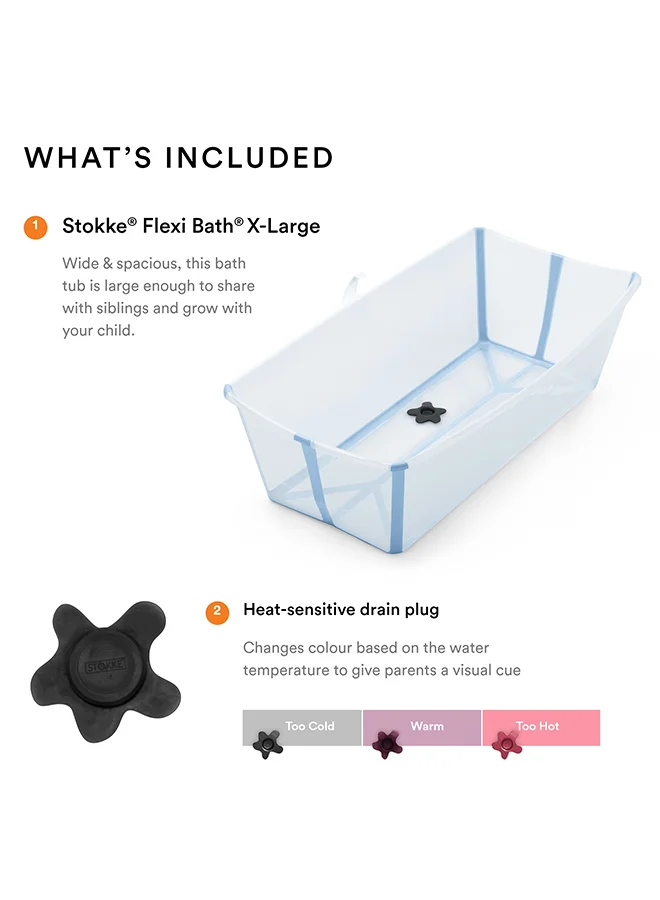 STOKKE Flexi Bath X Large Extra-Large Foldable Baby Bath In Ocean Blue