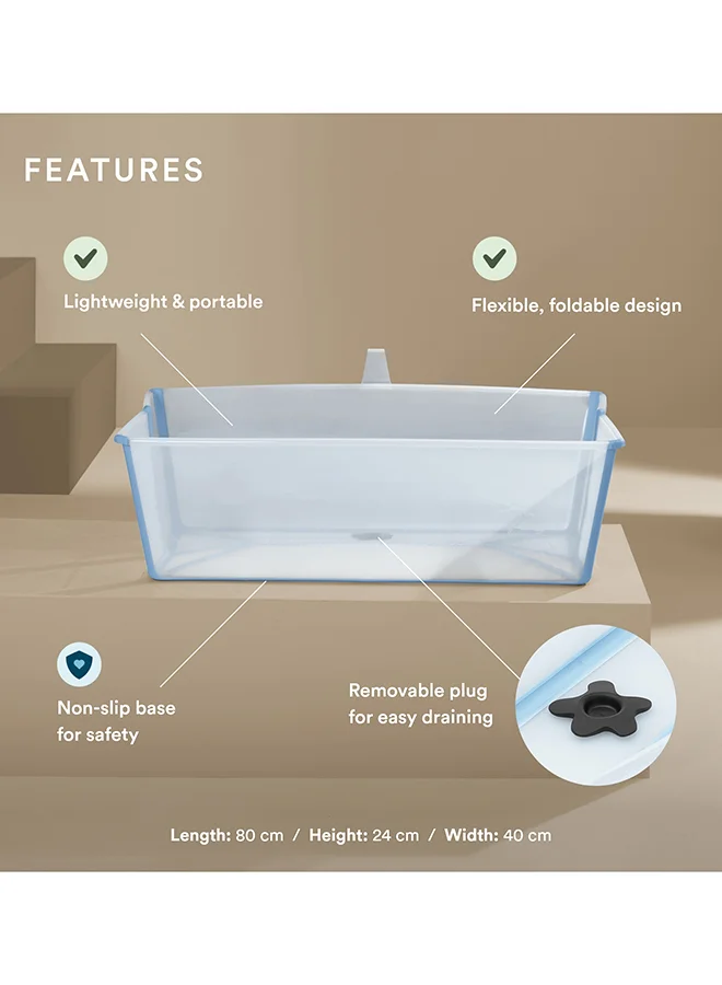 STOKKE Flexi Bath X Large Extra-Large Foldable Baby Bath In Ocean Blue