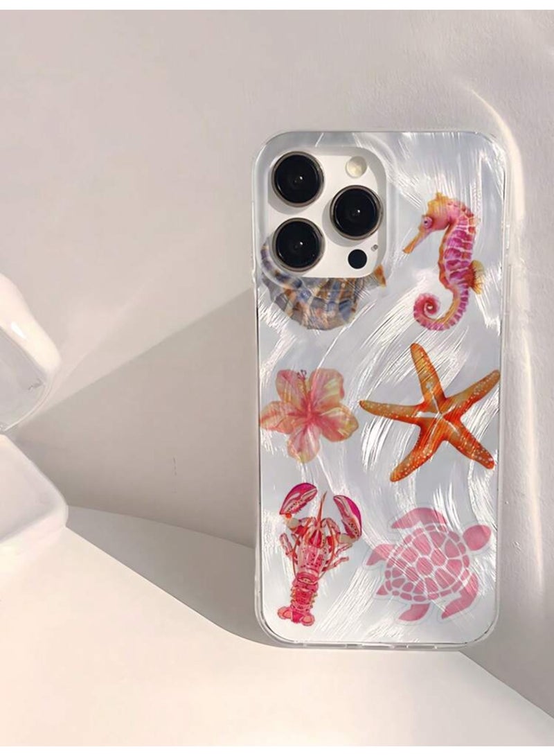 Elegance Iphone Case Cover For Iphone 14 Pro Anti-Slip With Amazing Marine Design - Image 1