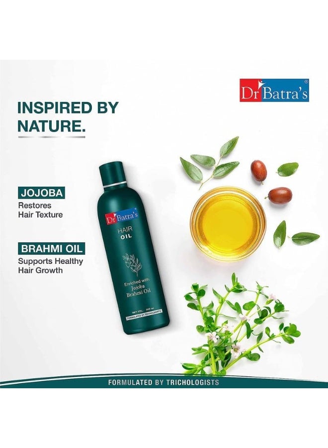 Dr Batra's Hair Oil, Enriched with Jojoba  Brahmi oil , Hair oil for texture, Prevents Hair Splittens, Oil for Thicker hair (200ml-Pack of 3) - Image 4