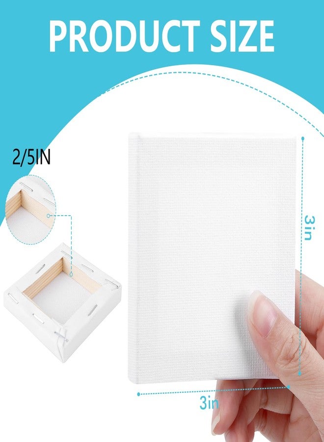ESRICH Small Canvases for Painting 3x3IN, Mini Canvas in Bulk 12Pack, 2/5In Profile Small Square Canvas, Blank Canvases are Great for School Projects and Kids Birthday Parties, Home Decor Project. - Image 2
