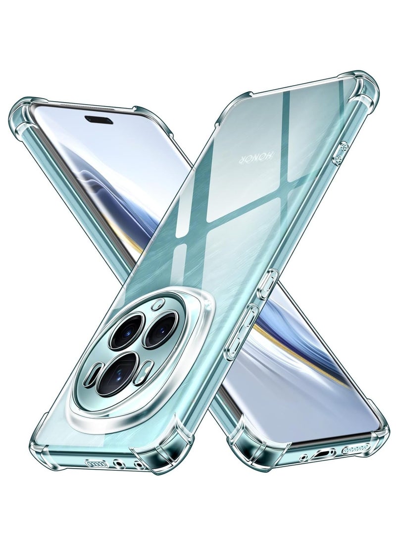 Case Compatible with Honor Magic6 Pro/Honor Magic 6 Pro, Cover Silicone Transparent TPU Gorilla Anti-shock Protector Camera Shockproof Corners - Clear - Image 1