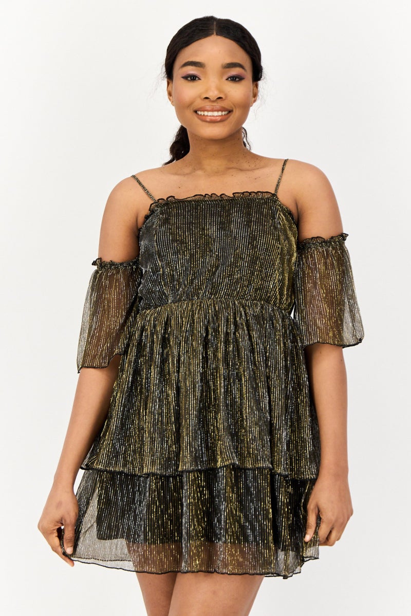 ONLY Women Metallic Mini Dress, Multicolor  - Image 1