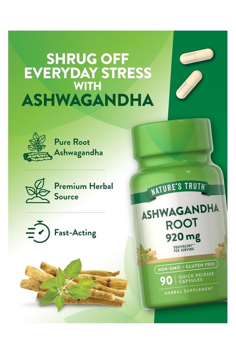 نايتشورز تروث Ashwagandha Capsules 920mg - 90 capsules - 45 serving - Image 4