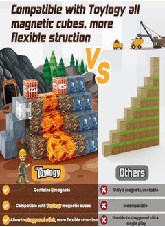 Zeemey Magnetic Blocks-Build Mine Magnet World Sword Edition Mine Sword Caverns Magnet Classroom Must Haves Toddler Toys for Boys & Girls Age 3-4 4-5 6-8, Sensory Montessori Toys for Kids for 3+  - Image 3