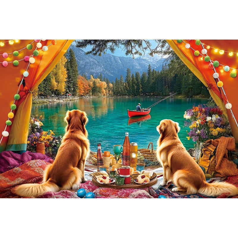 Blueforest Lake Camping Fishing 1000 Piece Puzzle for Adults Fun Puzzles for Adults 1000 Pieces with HD Print Poster 275 197 in Dust Free for Gifts Halloween Christmas Family Games Lovers - Image 3