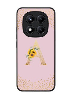 Stylizedd For Xiaomi Redmi Note 14 Pro 5G / X7 5G Case,Slim fit Camera Protection, Shockproof Thin Phone cover  - Custom Floral Monogram - A  (Pink )  - Image 1