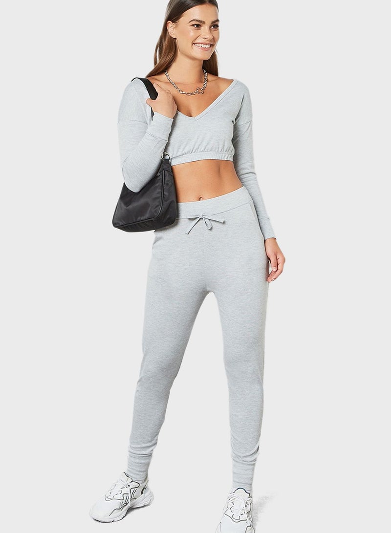 FEMME LUXE Crop Top & Leggings Set - Image 1