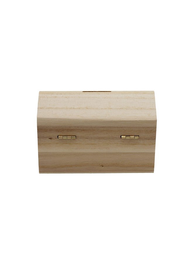 Creative Hobbies Pack of 6 Ready to Decorate Wood Treasure Chest Box Savings Bank with Coin Slot, Hinged Lid and Lockable Front Clasp, DIY Craft - Image 4