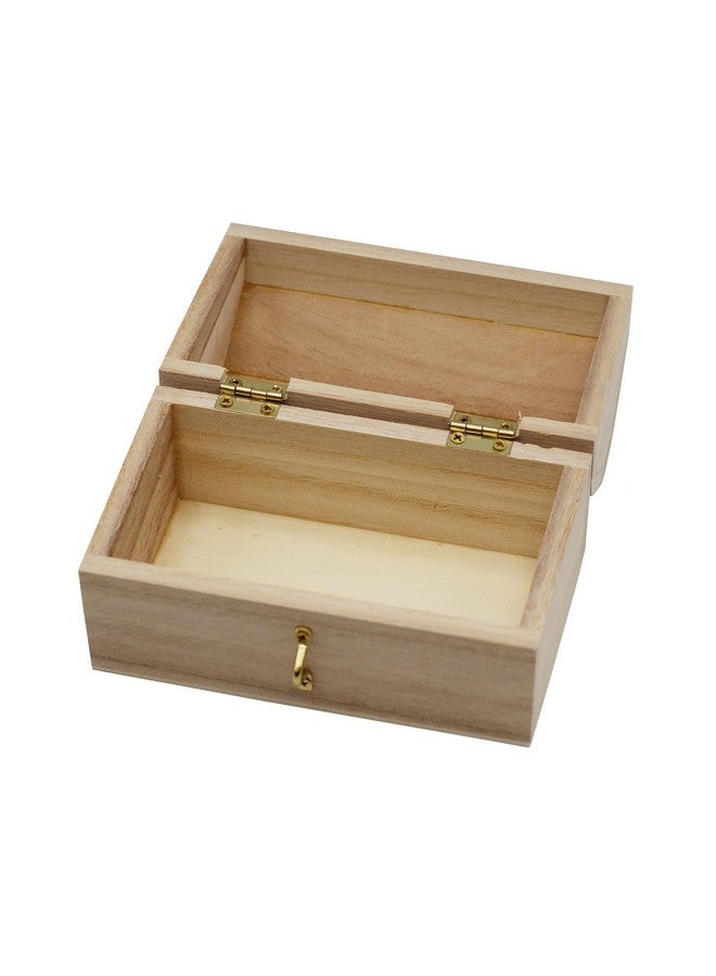 Creative Hobbies Pack of 6 Ready to Decorate Wood Treasure Chest Box Savings Bank with Coin Slot, Hinged Lid and Lockable Front Clasp, DIY Craft - Image 3