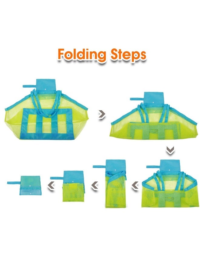Sand Beach Mesh Storage Bag For Kids Summer Beach Shell Toys Clothes Tote Bags for Holding Beach Toys Children’ Toys Market Grocery Picnic Tote  - Image 4