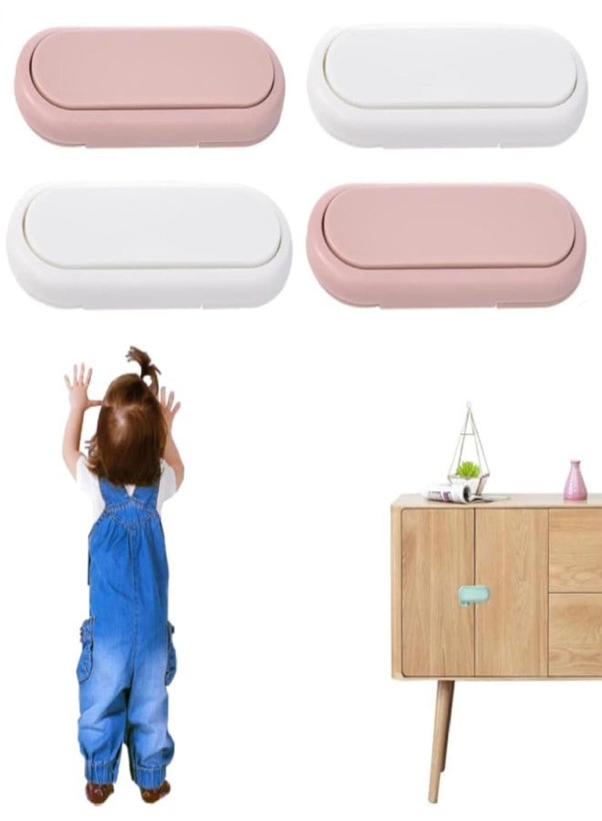 Prostuff.in® Child Locks for Cabinets 360 Rotatable Safety Door Latches No Drilling Adhesive Refrigerator Child Proof Anti Pinch Hand Invisible Opposite Door Wardrobe Lock Multicolor 4 pcs - Image 1