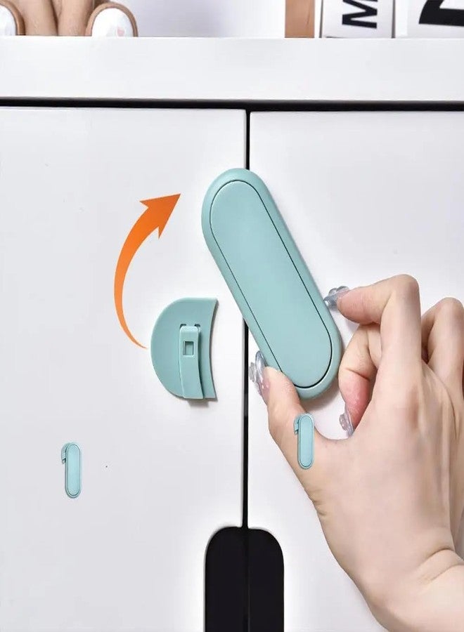 Prostuff.in® Child Locks for Cabinets 360 Rotatable Safety Door Latches No Drilling Adhesive Refrigerator Child Proof Anti Pinch Hand Invisible Opposite Door Wardrobe Lock Multicolor 4 pcs - Image 2
