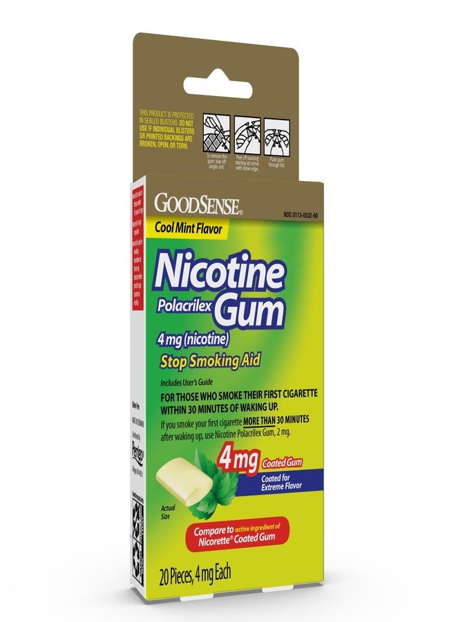 GoodSense Nicotine Polacrilex Coated Gum 4 mg (Nicotine), Mint Flavor, Stop Smoking Aid - Image 1